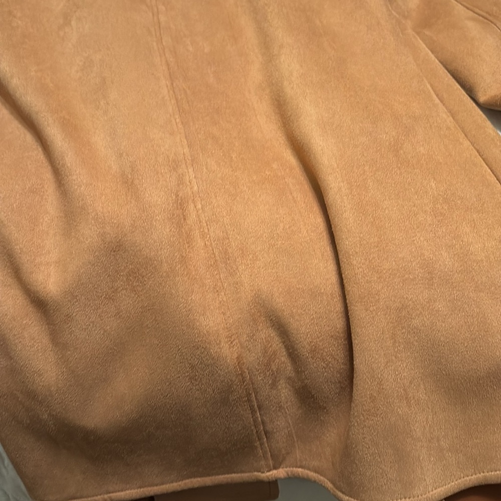 Women’s camel color three-quarter length pea coat - Picture 7 of 7